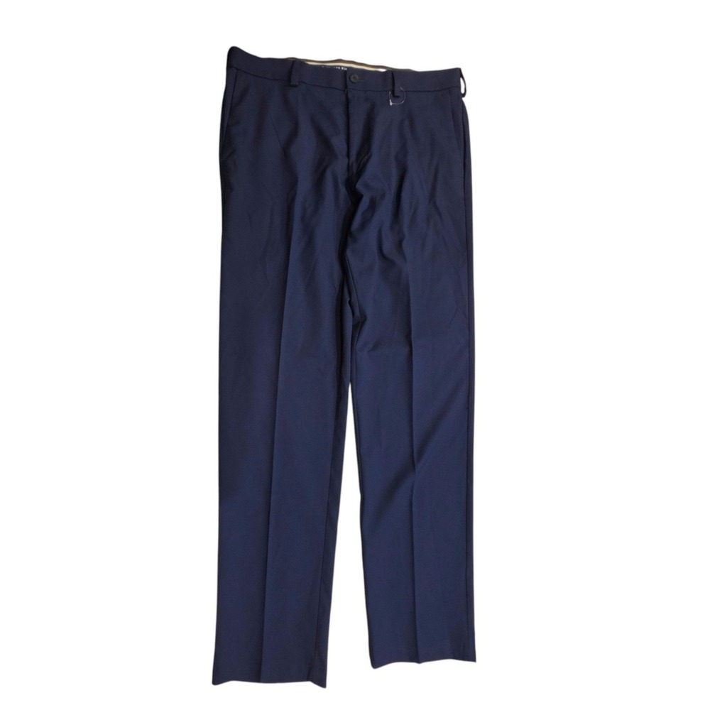 Haggar Mens Dress Pants Navy Blue Cool Right Performance Flex Straight 38x34 - Picture 3 of 9